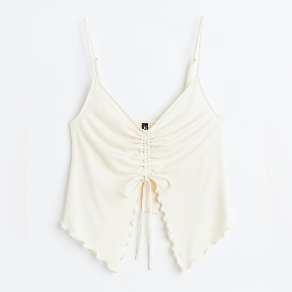 H&M Cream V-Neck Blouse